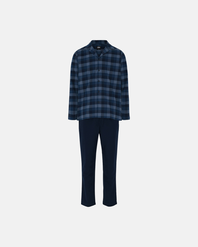 Pyjamas | 100% flannel bomuld | blåternet -JBS