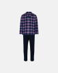 Pyjamas | 100% flannel bomuld | blå og rødternet -JBS