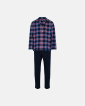 Pyjamassæt "flannel" | 100% bomuld | Blå og rødternet - JBS