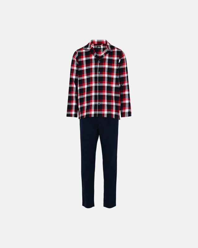 Pyjamas | 100% flannel bomuld | rødternet -JBS