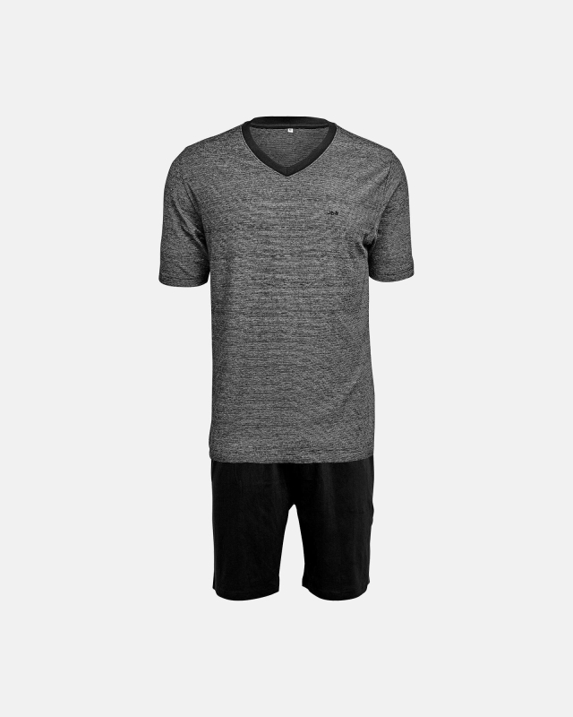 Pyjamas med t-shirt og shorts | 100% jersey bomuld | grå -JBS