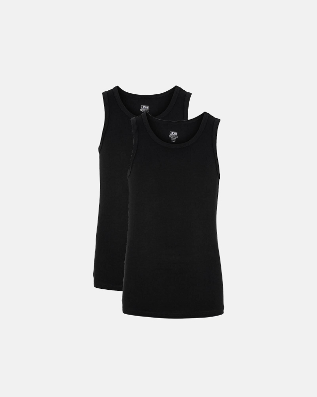 Tanktop "kids" 2-pak | Bambusviskose | Sort -JBS