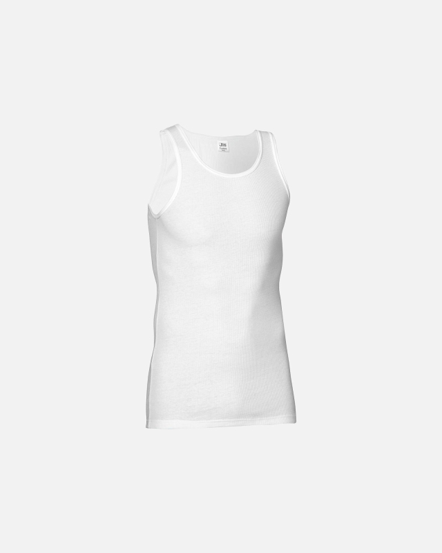 "Classic" tank-top (singlet) | 100% bomuld | hvid -JBS