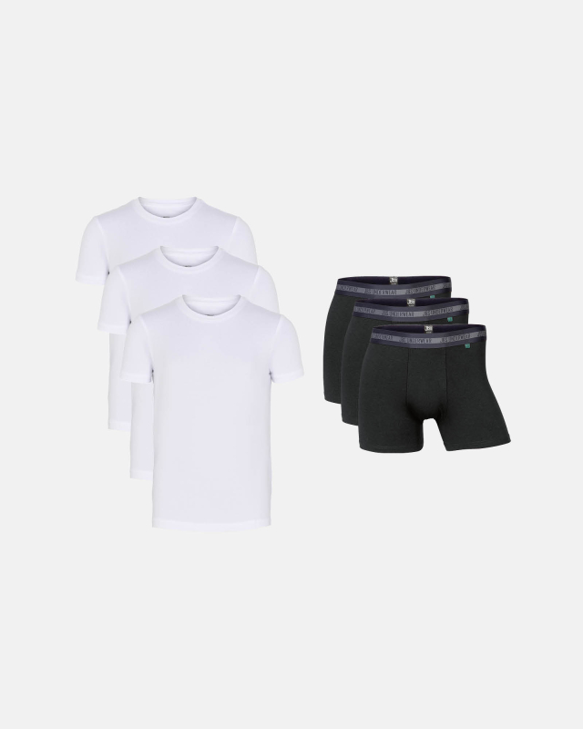 3 par tights og 3 undertrøjer |  bambus | sort og hvid -JBS