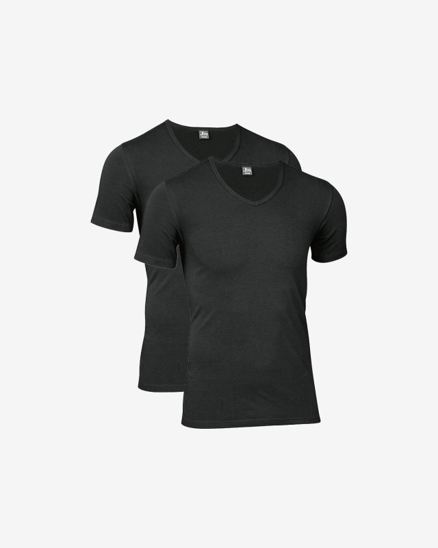 T-shirt "v-neck" 2-pak | Bomuld | Sort -JBS