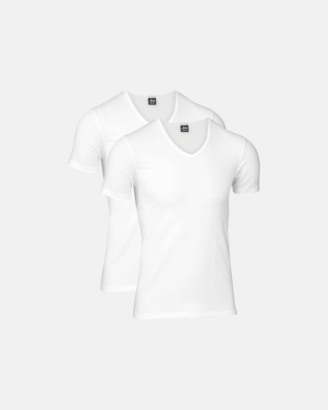T-shirt "v-neck" 2-pak | Økologisk bomuld | Hvid -JBS