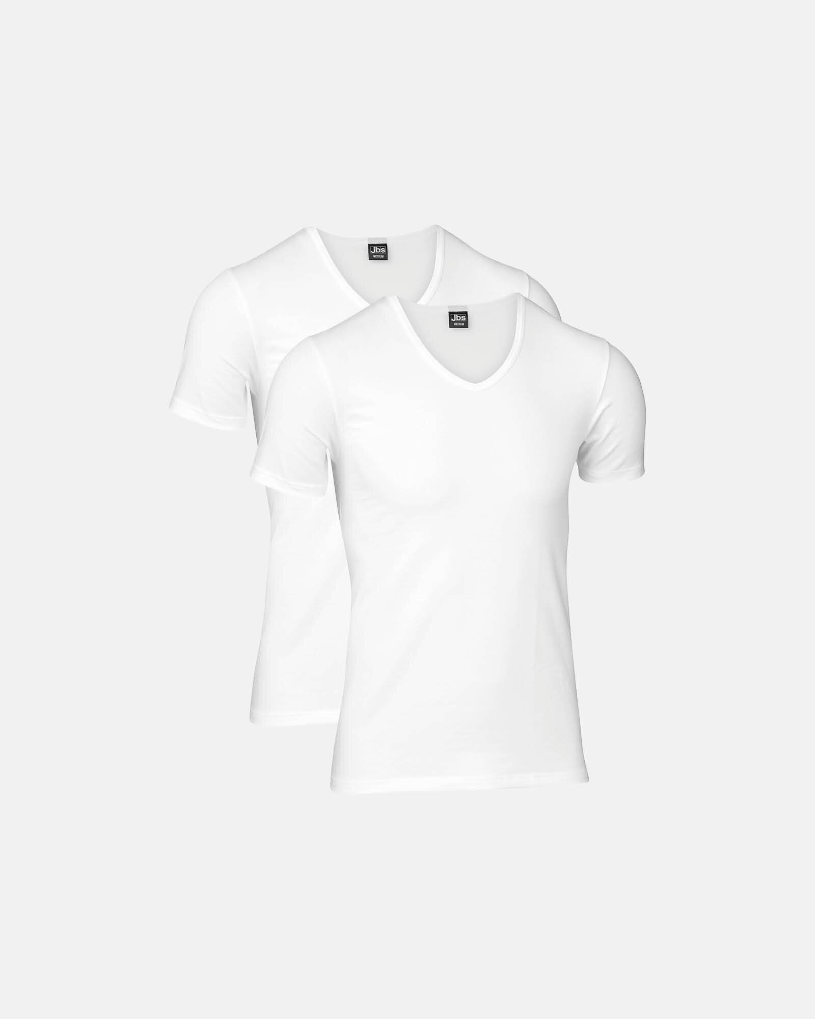 T-shirt "v-neck" 2-pak | Økologisk bomuld | Hvid -JBS