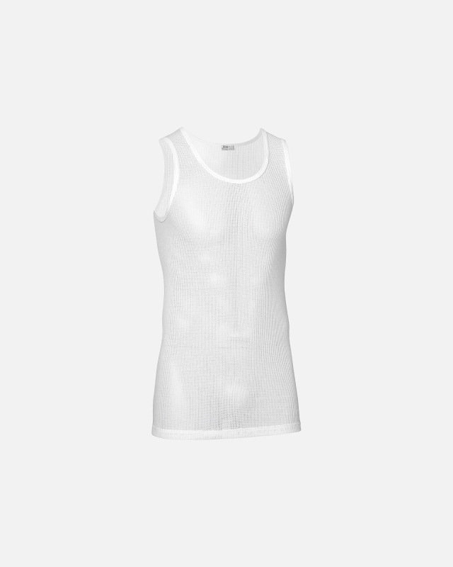 Tank-top (singlet) | 100% mesh bomuld | hvid -JBS