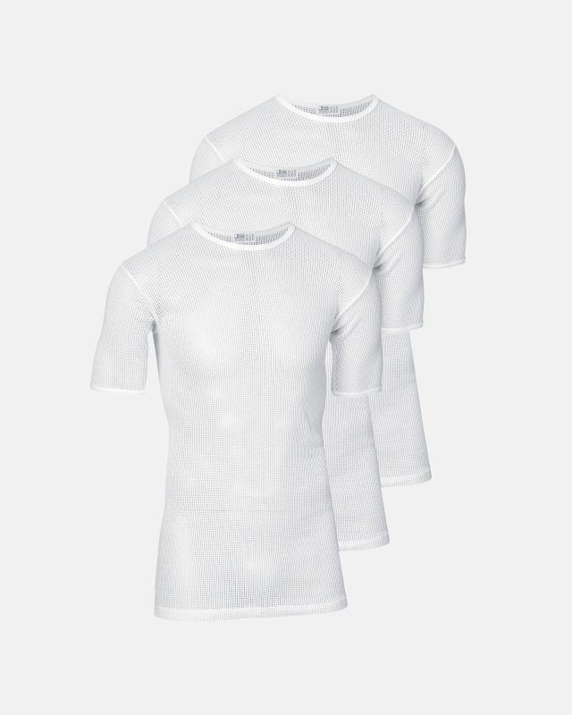 3-pak undertrøje "mesh" | 100% økologisk bomuld | hvid -JBS