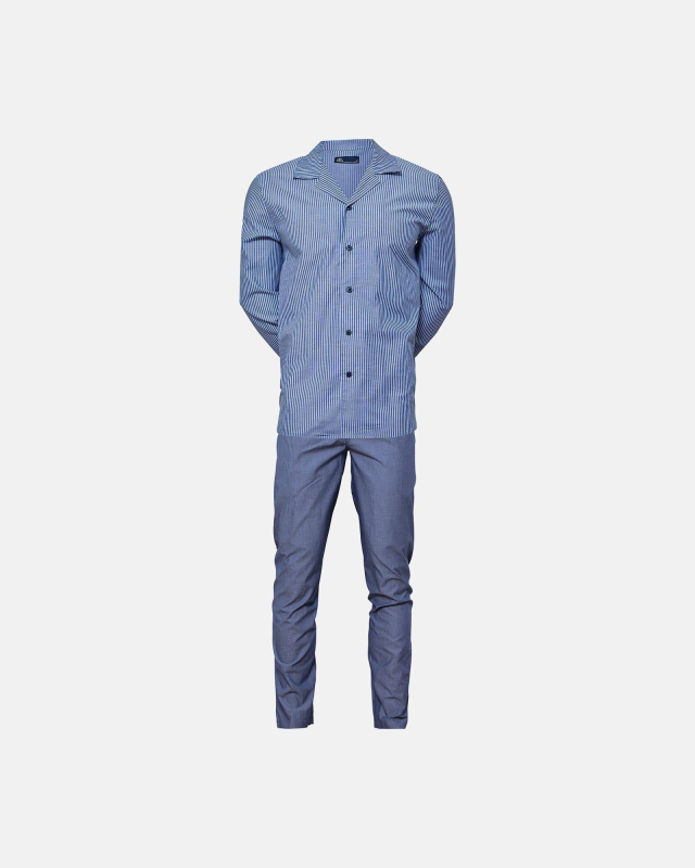 Pyjamas | 100% vævet bomuld | Blå -JBS