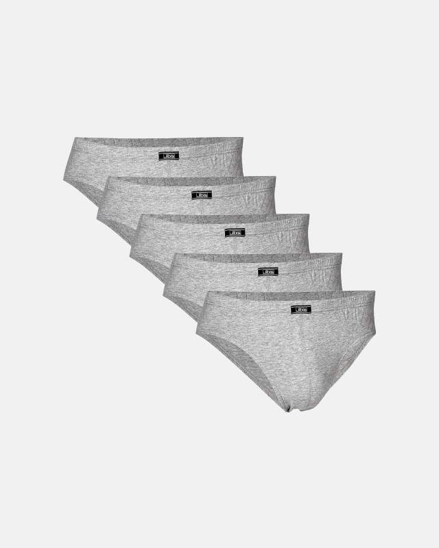 Briefs "mini slip" 5-pak | 100% økologisk bomuld | Grå -JBS