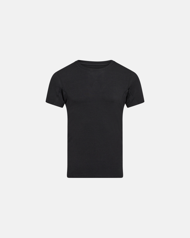 Sweat Proof T-shirt O-neck | bambus | sort -JBS
