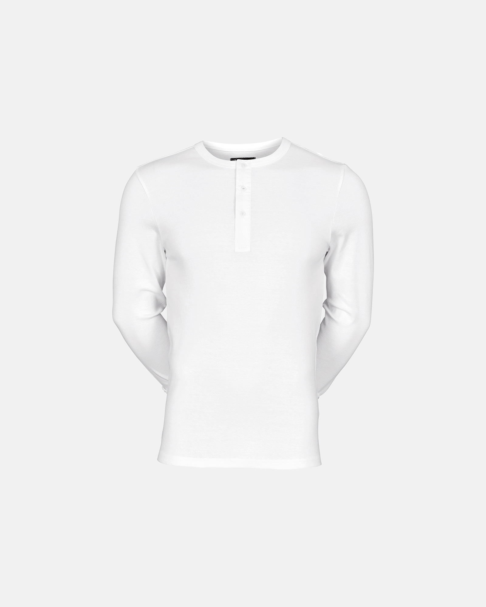 Langærmet t-shirt "grandad" | 100% økologisk bomuld  | Hvid -JBS