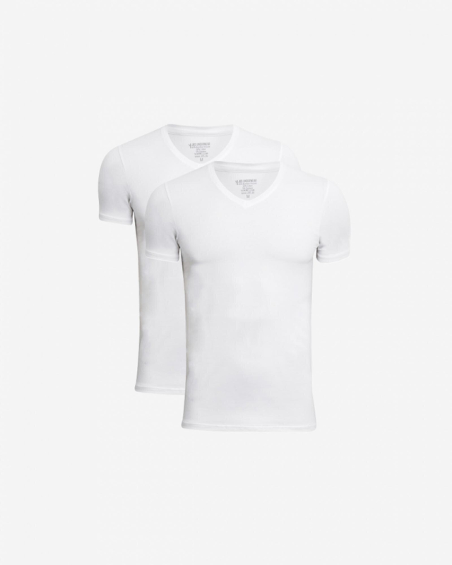 T-shirt "v-neck" 2-pak | Bambusviskose | Hvid -JBS