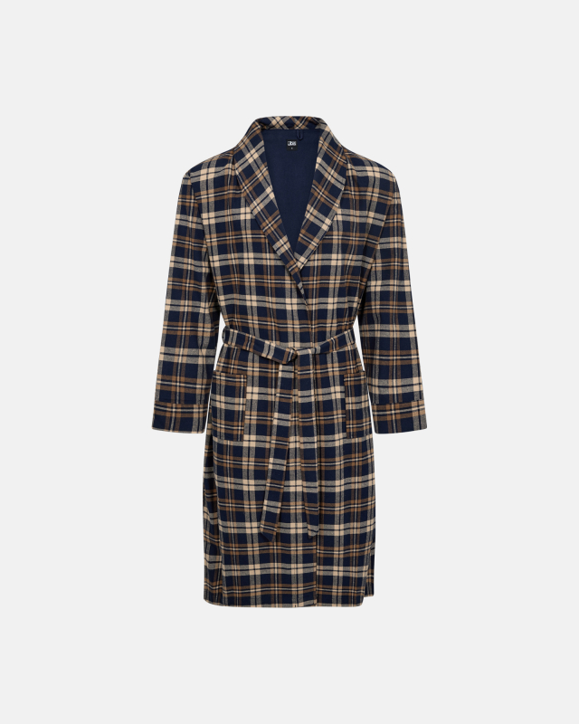 Badekåbe | 100% flannel bomuld | Brun ternet -JBS