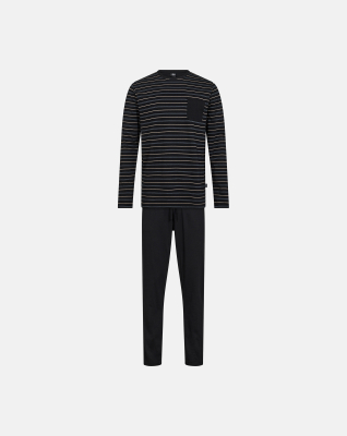 Pyjamas 'jersey' | 100% bomuld | Sort / Blå stribet -JBS Pyjamas 'jersey' | 100% bomuld | Sort / Blå stribet -JBS