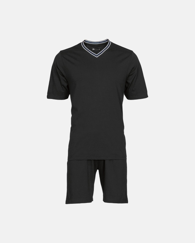 Pyjamas m. shorts "jersey", 100% bomuld, Sort