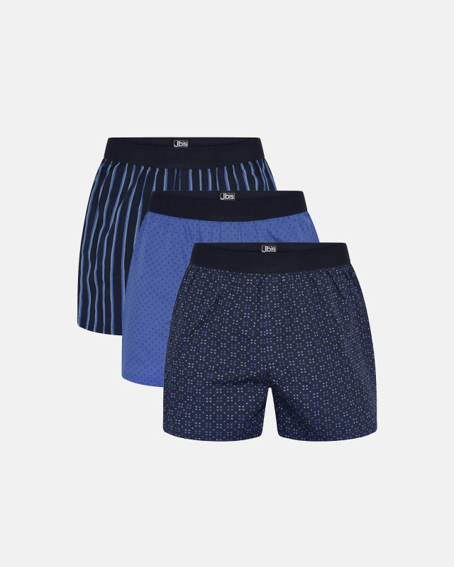 Boxershorts 3-pak, 100% bomuld, Multifarvet