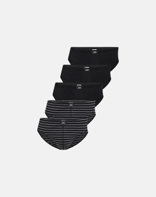 Briefs "mini slip" 5-pak | 100% økologisk bomuld | Stribet Grå/Sort -JBS Briefs "mini slip" 5-pak | 100% økologisk bomuld | Stribet Grå/Sort -JBS