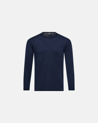 Langærmet t-shirt "wool", 100% merino uld, Navy Langærmet t-shirt "wool", 100% merino uld, Navy