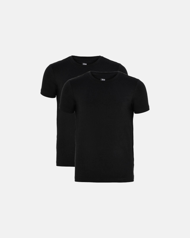 T-shirt "kids" 2-pak, Bambusviskose, Sort