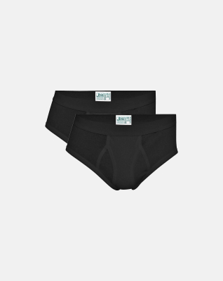 Briefs m. gylp 2-pak, 100% økologisk bomuld, Sort Briefs m. gylp 2-pak, 100% økologisk bomuld, Sort