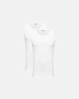 Tanktop 2-pak | 100 % økologisk bomuld | Hvid -JBS Tanktop 2-pak | 100 % økologisk bomuld | Hvid -JBS