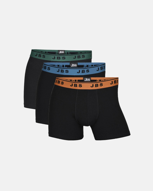 3-pak tights | GOTS bomuld | sort med farvet elastik -JBS