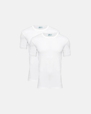 T-shirt "o-neck" 2-pak, 100% økologisk bomuld, Hvid T-shirt "o-neck" 2-pak, 100% økologisk bomuld, Hvid