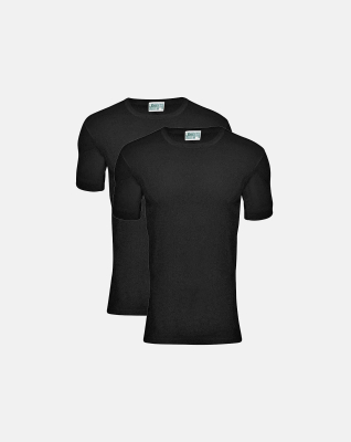 T-shirt "o-neck" 2-pak, 100% økologisk bomuld, Sort T-shirt "o-neck" 2-pak, 100% økologisk bomuld, Sort