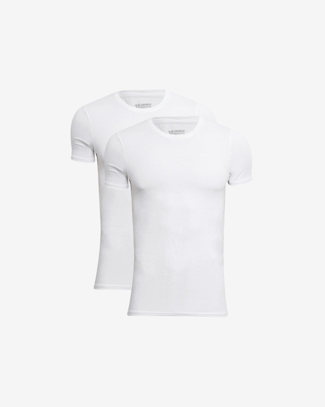 2-pak t-shirt o-hals, bambusviskose, hvid