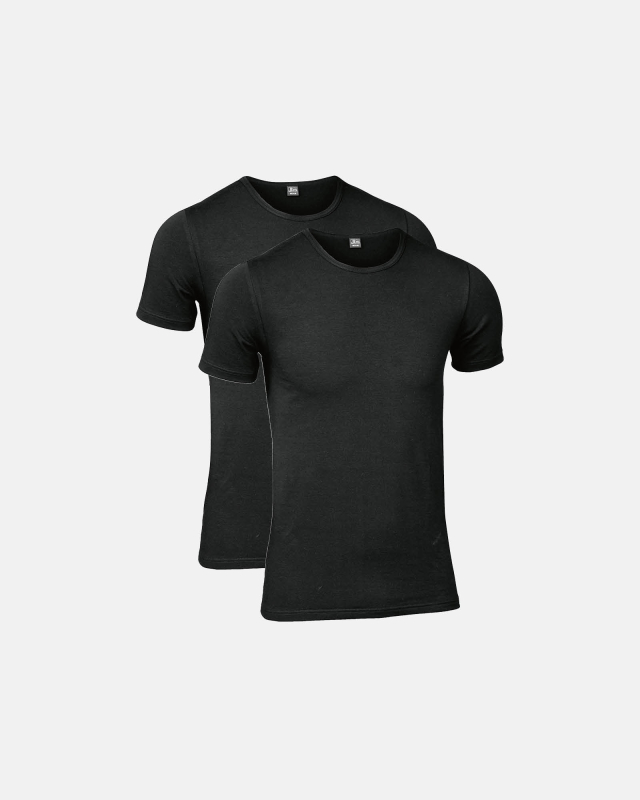 T-shirt "o-neck" 2-pak | Økologisk bomuld | Sort -JBS
