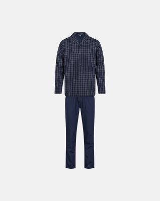 Pyjamas, 100% vævet bomuld, Navy Stribet Pyjamas, 100% vævet bomuld, Navy Stribet