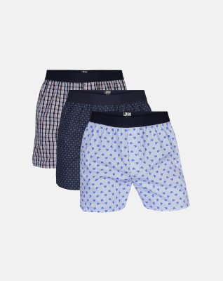 Boxershorts 3-pak, 100% bomuld, Multifarvet Boxershorts 3-pak, 100% bomuld, Multifarvet