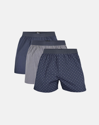 Boxershorts 3-pak, 100% bomuld, Multifarvet Boxershorts 3-pak, 100% bomuld, Multifarvet