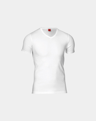 "Black or white" t-shirt v-neck, Bomuld, Hvid "Black or white" t-shirt v-neck, Bomuld, Hvid