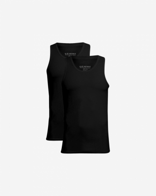 2-pak tank-top (singlet), bambus, sort 2-pak tank-top (singlet), bambus, sort