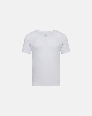 T-shirt "sweatproof" v-neck, Økologisk bambusviskose, Hvid T-shirt "sweatproof" v-neck, Økologisk bambusviskose, Hvid