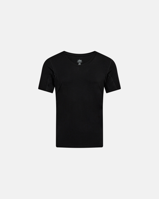 T-shirt "sweatproof" v-neck | Økologisk bambusviskose | Sort -JBS