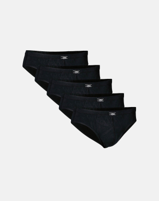 Briefs "mini slip" 5-pak, 100% økologisk bomuld, Sort Briefs "mini slip" 5-pak, 100% økologisk bomuld, Sort