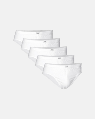 Briefs "mini slip" 5-pak, 100% økologisk bomuld, Hvid Briefs "mini slip" 5-pak, 100% økologisk bomuld, Hvid