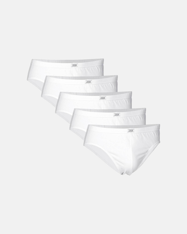 Briefs "mini slip" 5-pak, 100% økologisk bomuld, Hvid