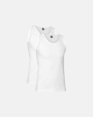 Tanktop 2-pak, Økologisk bomuld, Hvid Tanktop 2-pak, Økologisk bomuld, Hvid