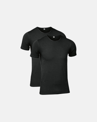 T-shirt "o-neck" 2-pak, Økologisk bomuld, Sort T-shirt "o-neck" 2-pak, Økologisk bomuld, Sort