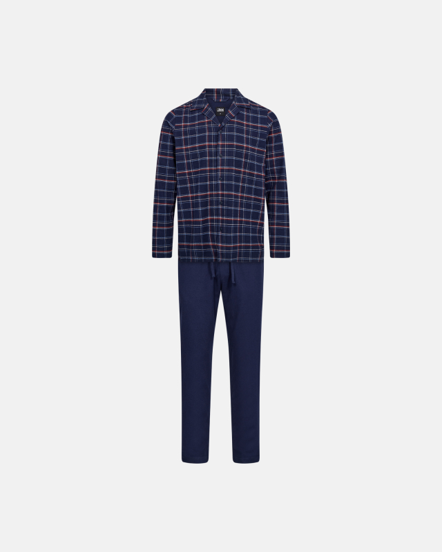 Pyjamassæt 'flannel', 100% bomuld, Sort