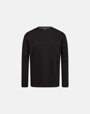 Langærmet T-shirt 'waffel' | Bomuld | Sort -JBS Langærmet T-shirt 'waffel' | Bomuld | Sort -JBS