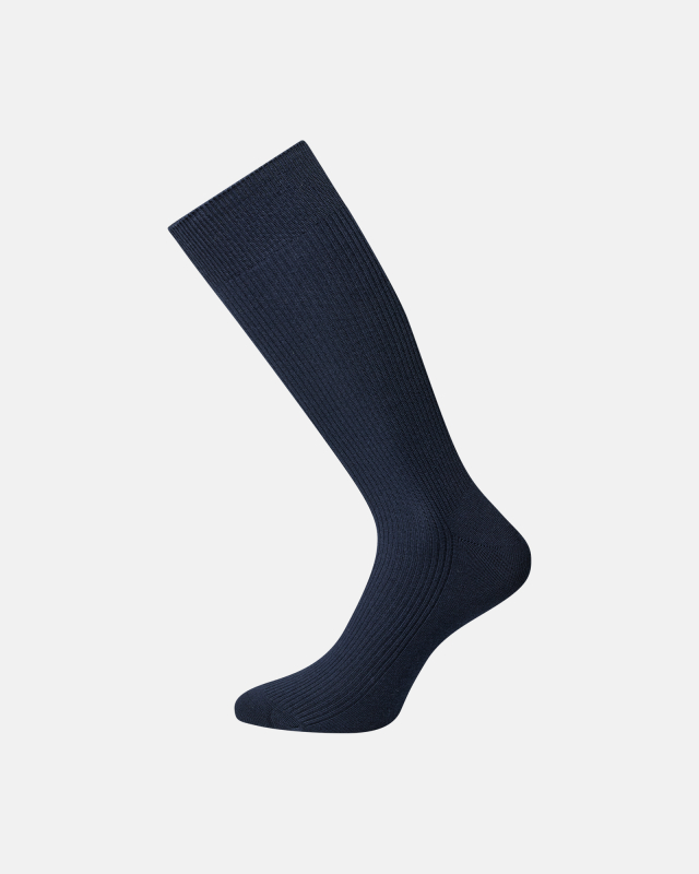 Ribstrømper | Bomuld | Navy -JBS